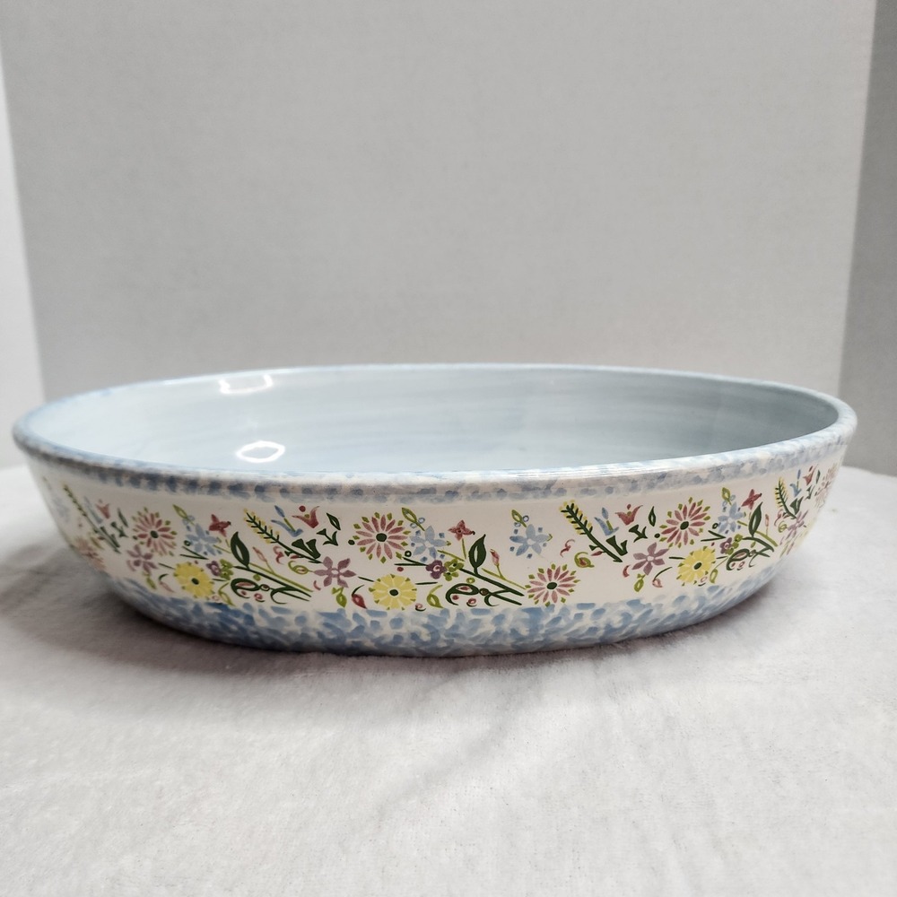 Temp-Tations by Tara... Blue Bouquet Oven-Safe 13" Serving Dish